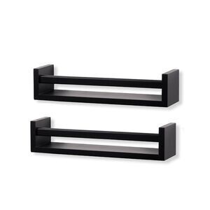 Shelves Wallniture Utah Wall Mount Kids Bookshelf Nursery Floating 2 Set Black